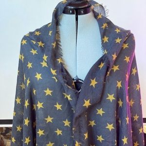 Scarf/shawl blue background with gold stars